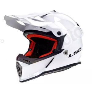 LS2 MX437 FAST EVO SOLID WHITE cross enduro helmet