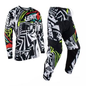 Leatt motorkářské cross enduro dres + kalhoty 3.5 zebra bílá-černá-červená