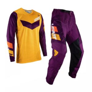 Leatt motorkářské cross enduro dres + kalhoty 3.5 indigo/fialová/oranžová